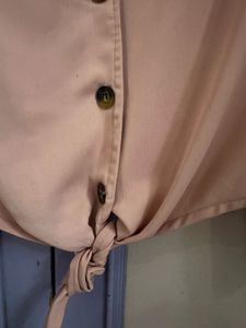 Cute Pink Tie-Front Top