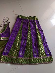 Purple &amp; Green Lehnga Choli