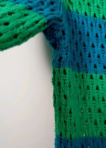 Guess Green &amp; Blue Striped Sweater