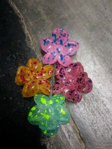 Colorful Flower Hair Clips pack of 4