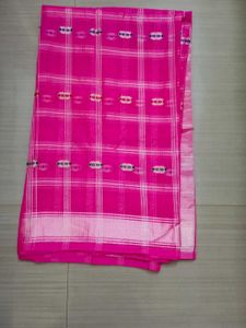 Pink Checkered Saree