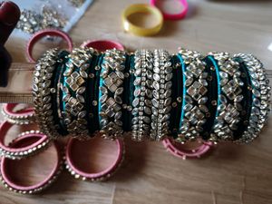 20 Silk Thread Bangles..Green