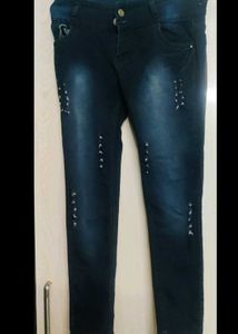 Dark Wash Distressed Skinny Jeans