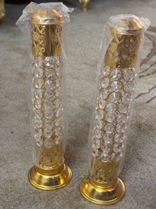 Set  Of 2 Gold&Crystal Incense/Agarbatti Holde
