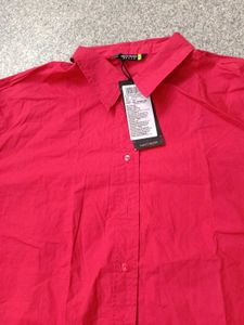 Tokyo Talkies Red Button-Up Shirt, XL size
