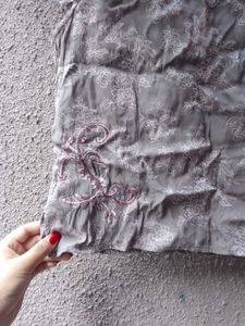 Embroidered Mandarin Collar Top