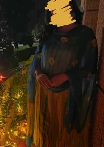 Yellow &amp; Blue Tie-Dye Kurta Set