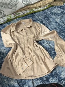satin cream colour shirt