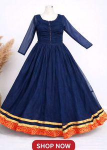 Elegant Navy Blue Ethnic Gown