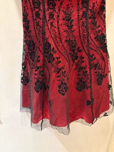 Elegant Red &amp; Black Corset Mini Dress