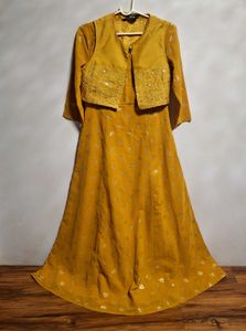 Indya Mustard Yellow Dress with Jacket