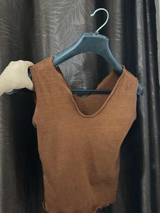 Brown Sleeveless Top