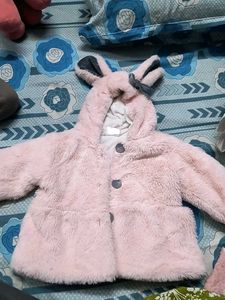 Cute Bunny Ears Pink Coat