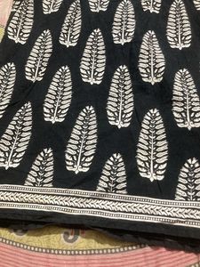 TwoVery Nice Black Printed Pure Cotton Kurty