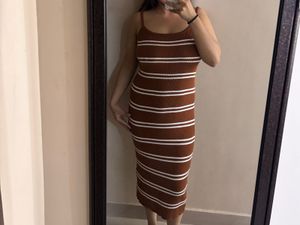 striped color block cami dress