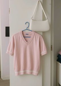 Pink Top And Trendy Purse