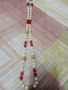 Pearl And Gold Tone Necklace