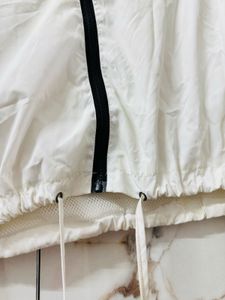 White Striped Cropped Jacket