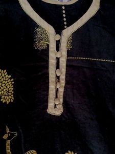 Black Kurti  With 3/4 Sleeves