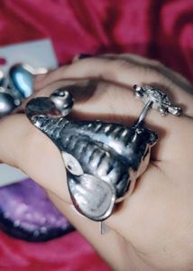 Hammered Cuff Bracelet ring combo