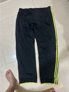 Adidas Original Black Track Pants | Neon Logo