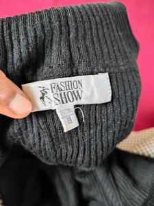 Black Ribbed TurtleNeck Tee