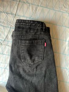 Black High-Waisted Straight Fit Jeans