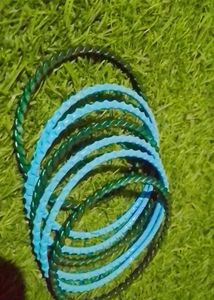 Blue &amp; Green Twisted Bangles