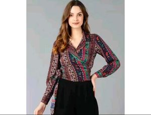 Stylish Printed Wrap Top
