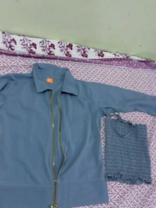 Crop Top With Zip Jacket