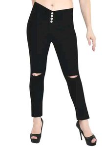 Ripped High-Waisted Black Pants