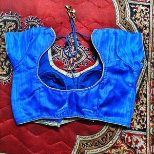 Royal Blue Readymade Saree Blouse