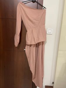 One Shoulder Pink Maxi Top For Women