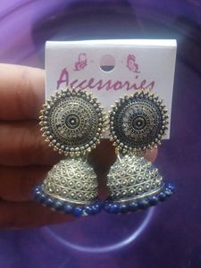 Blue Jhumka Earrings