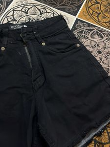 Black Denim Shorts