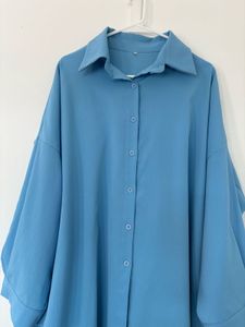 Blue Oversized Shirt With Pants