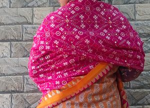 Pretty Pink Dupatta With Foil Print