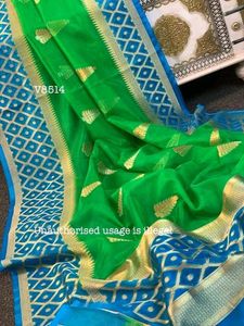 Banarasi Organza Golden Zari Saree Handloom