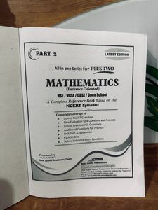 Plus Two Mathematics Textbooks Neet JEE