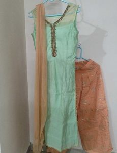 Elegant Kurta Set with palazzo and dupatta