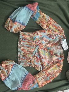 Boho Floral Print Crop Top