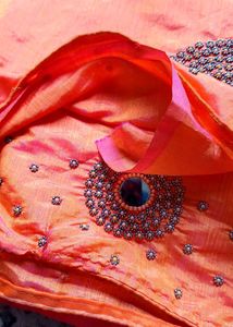 Orange Embellished Saree