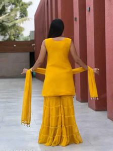 Elegant Yellow Sharara Suit