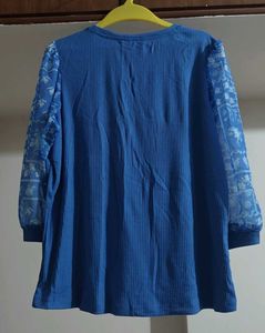 Blue Floral Sleeve Top