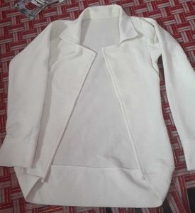 White Open Front Coat
