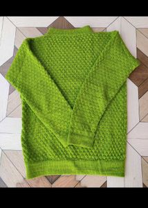 Green Knit Pullover Sweater