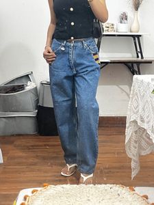 Vintage Striped Pocket Jeans