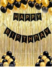Paper Black Birthday Banner-pack Of 1