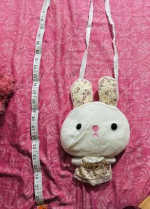 🐰 Adorable Bunny Plush Purse – Floral Ears &amp; Dres