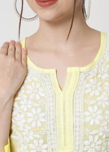 Elegant Yellow Chikankari Kurta